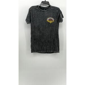 VAN HALEN Men's Acid Washed Black Crewneck Eagle Graphic T-Shirt SZ S